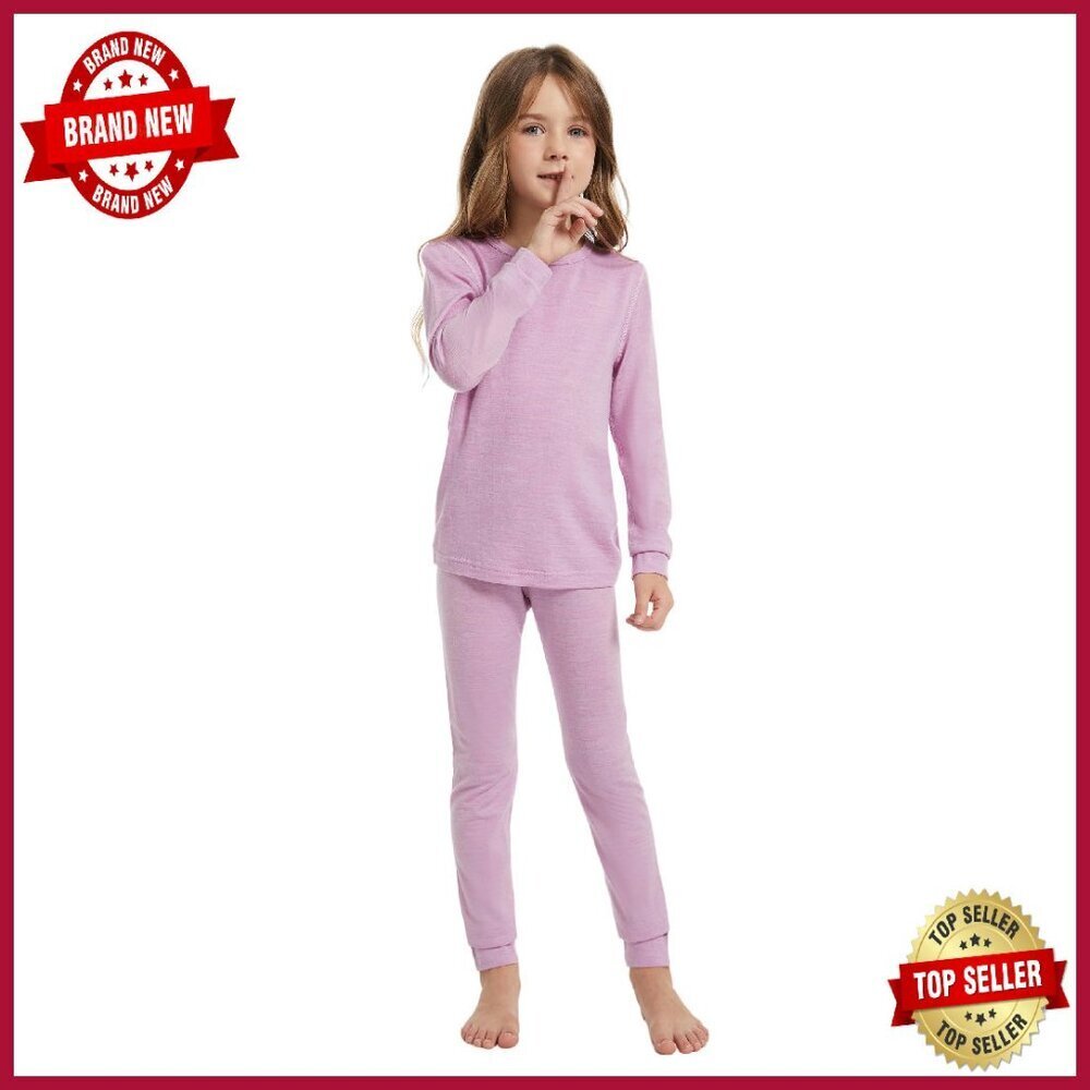 Kids Merino Wool Base Layer Set Thermal Underwear Lightweight